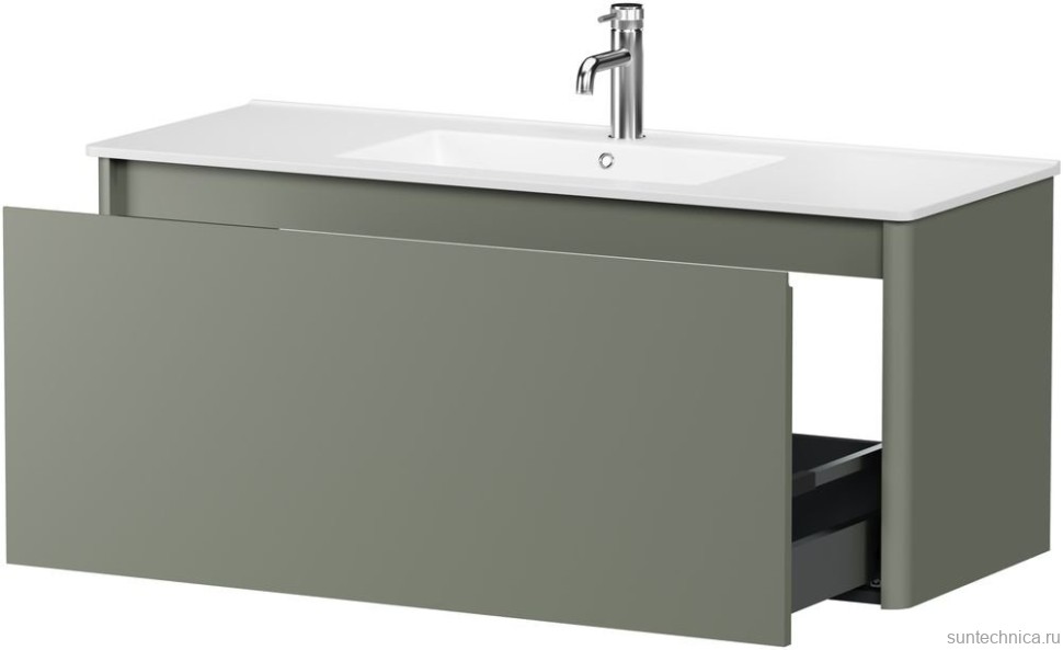 Тумба под раковину без столешницы Allen Brau Gravity 120 1 ящик, матовая олива