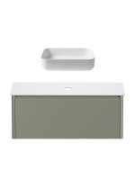 Тумба под раковину без столешницы Allen Brau Gravity 120 1 ящик, матовая олива
