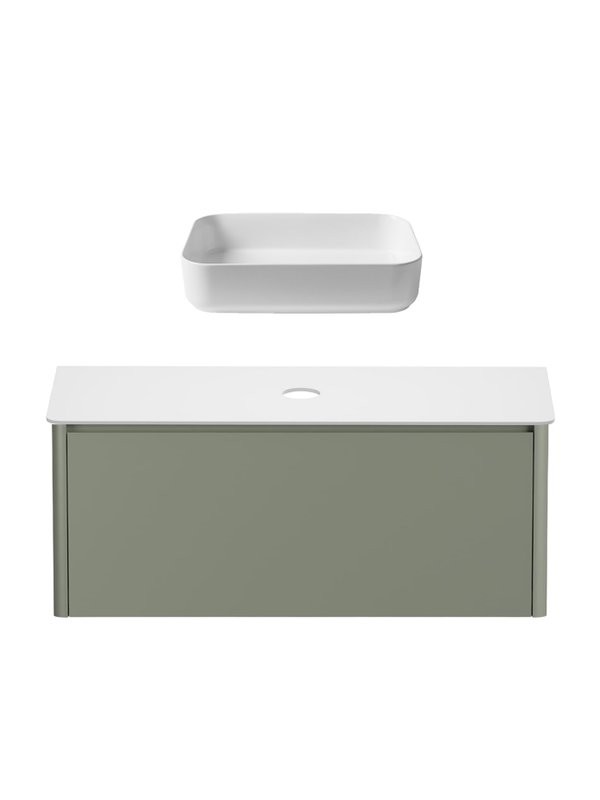 Тумба под раковину без столешницы Allen Brau Gravity 120 1 ящик, матовая олива