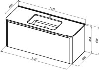 Тумба под раковину без столешницы Allen Brau Gravity 120 1 ящик, матовая олива