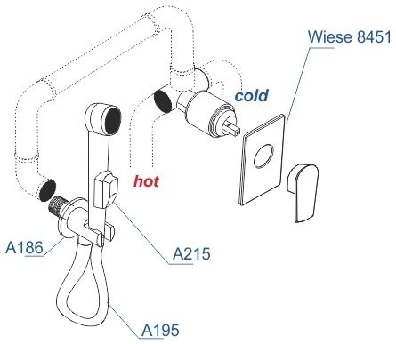 Гигиенический душ Wasserkraft А84095 шланг 150 см