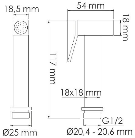 Гигиенический душ Wasserkraft А84095 шланг 150 см