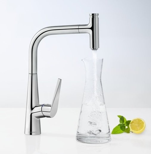 Комплект Смеситель Hansgrohe Talis Select S 72821000 + Фартук черный