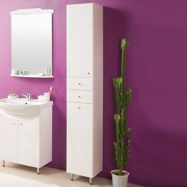 Шкаф пенал для ванной AQUATON Минима L с бельевой корзиной