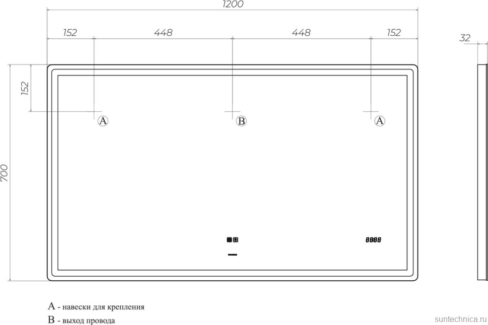 Зеркало Vigo Geometry Luxe 120