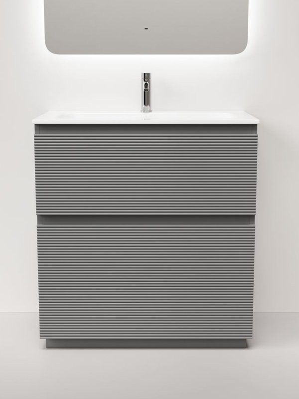 Тумба с раковиной Sancos Folk Floor 80 напольная, ergraut soft, раковина CN7012