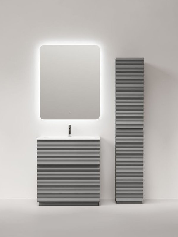 Тумба с раковиной Sancos Folk Floor 80 напольная, ergraut soft, раковина CN7012