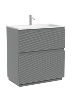 Тумба с раковиной Sancos Folk Floor 80 напольная, ergraut soft, раковина CN7012