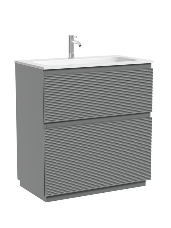 Тумба с раковиной Sancos Folk Floor 80 напольная, ergraut soft, раковина CN7012