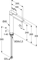 Смеситель для раковины Kludi Zenta SL 482563965 черный матовый