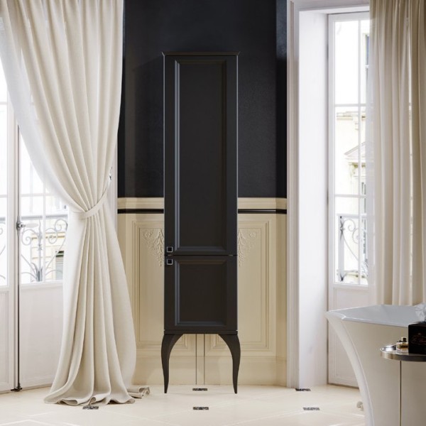 Шкаф пенал для ванной Aqwella 5 stars LaDonna черный