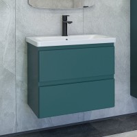 Тумба с раковиной Caprigo Forte 65 подвесная, изумрудно-бирюзовая