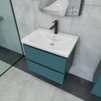 Тумба с раковиной Caprigo Forte 65 подвесная, изумрудно-бирюзовая