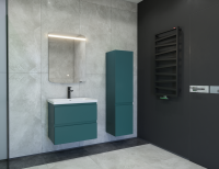 Тумба с раковиной Caprigo Forte 65 подвесная, изумрудно-бирюзовая