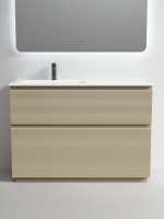 Тумба с раковиной Sancos Folk Floor 120 левая напольная, капучино, раковина CN7020