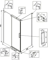 Душевой уголок Veconi Rovigo RV-070GR 120x80, брашированный графит