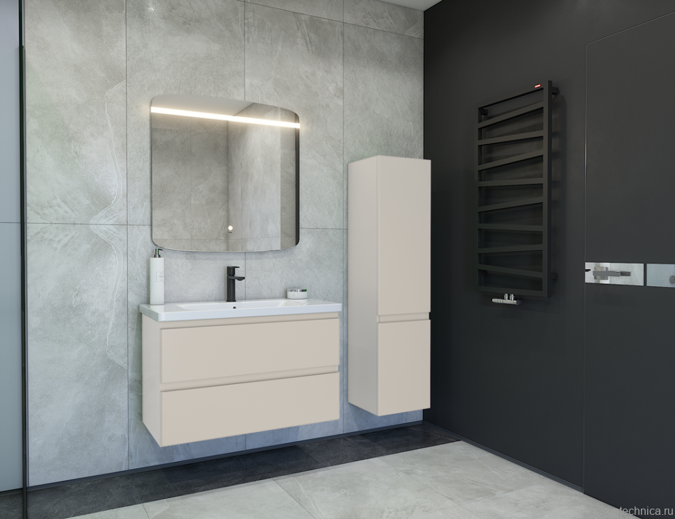 Мебель для ванной комнаты Caprigo Forte 90 подвесная, беж лайт