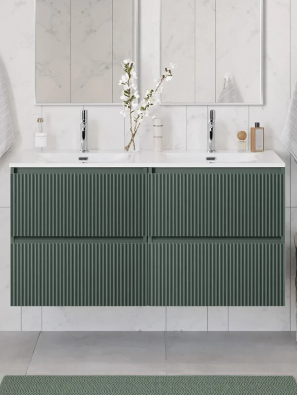Тумба с раковиной BelBagno Uno 120 подвесная, 4 ящика, матовая еловая, раковина CZR-8073-120-2