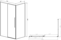 Душевой уголок Vincea Slim-N VSR-4SN9011CL 110х90 см, профиль хром