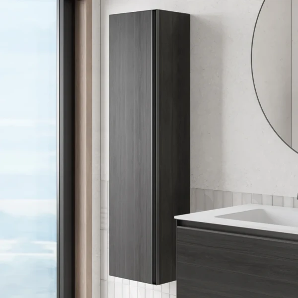 Шкаф-пенал для ванной Armadi Art Quatro oak anthracite, профиль anthracite