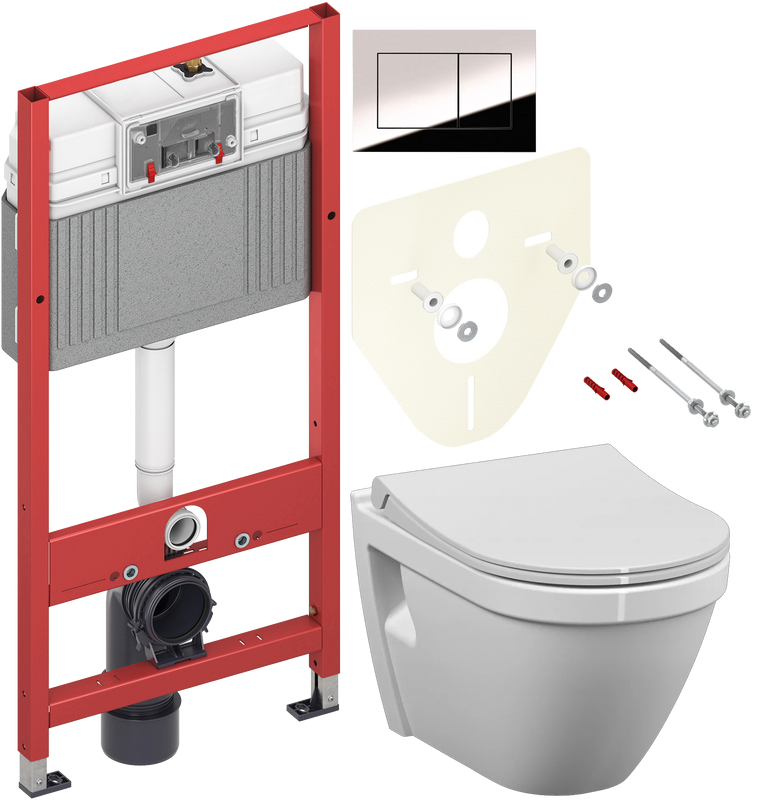 Комплект Унитаз подвесной VitrA S50 7740B003-0850 с бидеткой + Крышка 801-003-019 с микролифтом + Инсталляция TECE Now 9400412 4 в 1 с кнопкой смыва