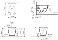 Комплект Унитаз подвесной VitrA S50 7740B003-0850 с бидеткой + Крышка 801-003-019 с микролифтом + Инсталляция TECE Now 9400412 4 в 1 с кнопкой смыва