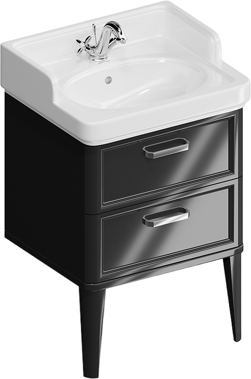 Тумба под раковину KERAMA MARAZZI Pompei N 60 черная, с 2 ящиками