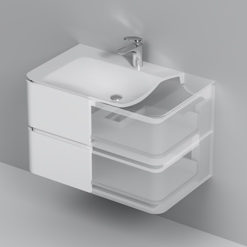 Тумба с раковиной AM.PM Sensation 80 подвесная, белый глянец