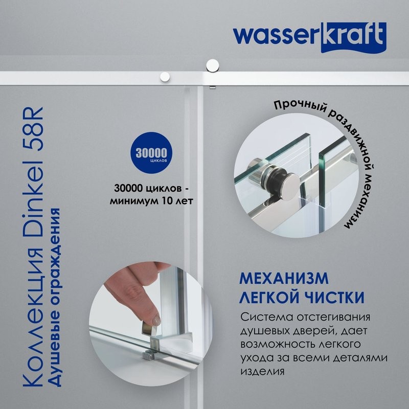 Душевая дверь в нишу Wasserkraft Dinkel 58R05 120 см