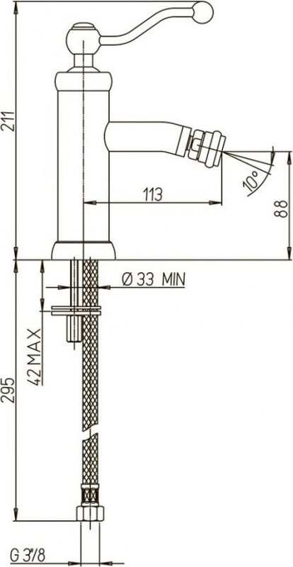 Смеситель для биде Paini Duomo 88PJ304 брашированное золото