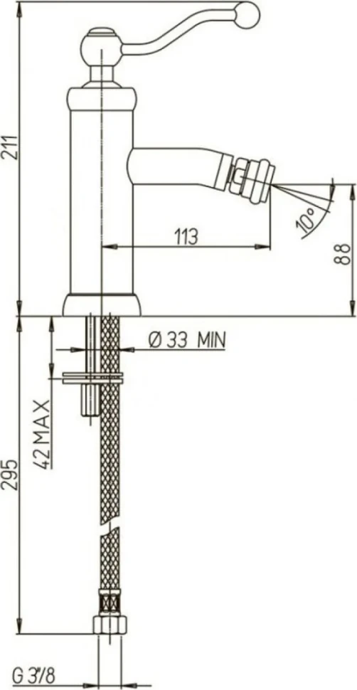 Смеситель для биде Paini Duomo 88PJ304 брашированное золото