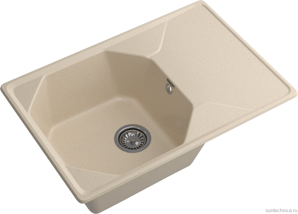Комплект Мойка GranFest Unique U-740L кашемир + Смеситель MEGA Ege MG-PL10 хром