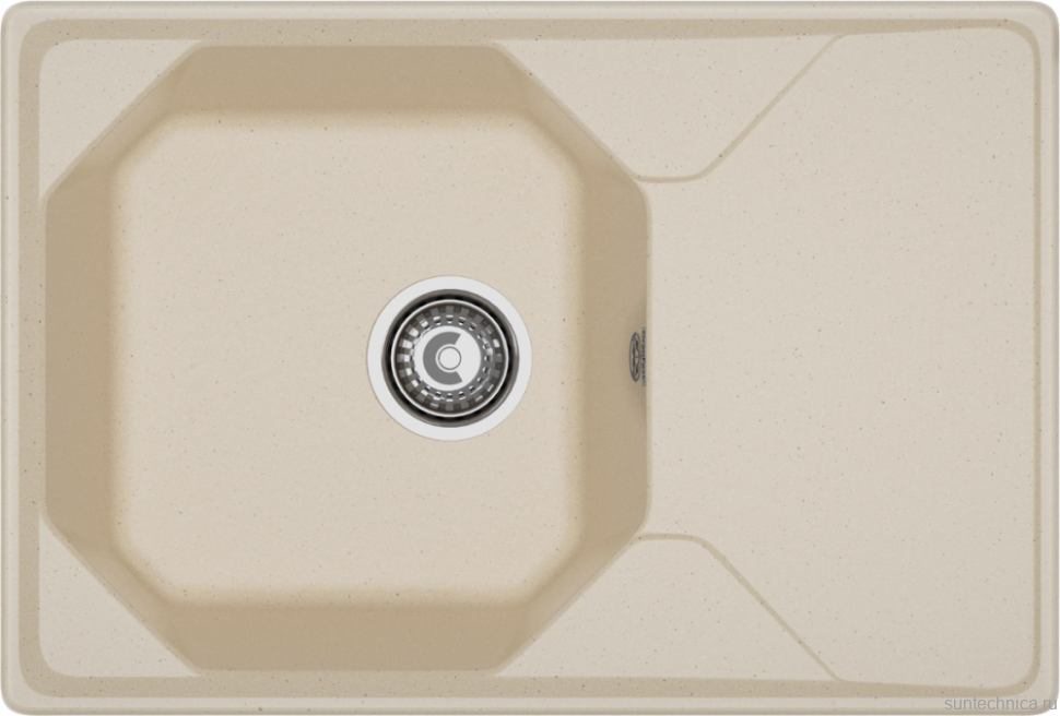 Комплект Мойка GranFest Unique U-740L кашемир + Смеситель MEGA Ege MG-PL10 хром