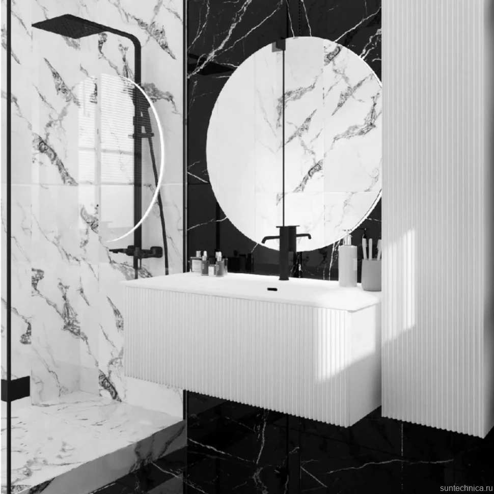 Тумба с раковиной La Fenice Terra 100 подвесная, bianca, раковина Slim Line 100 см
