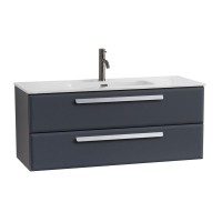 Тумба с раковиной Cezares Eco Cer-N 120 grafito, раковина Duet 120, ручки серые