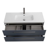Тумба с раковиной Cezares Eco Cer-N 120 grafito, раковина Duet 120, ручки серые