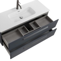 Тумба с раковиной Cezares Eco Cer-N 120 grafito, раковина Duet 120, ручки серые