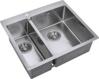 Комплект Мойка Zorg Light ZL R 590-2-510-R R, нержавеющая сталь + Измельчитель Inox D