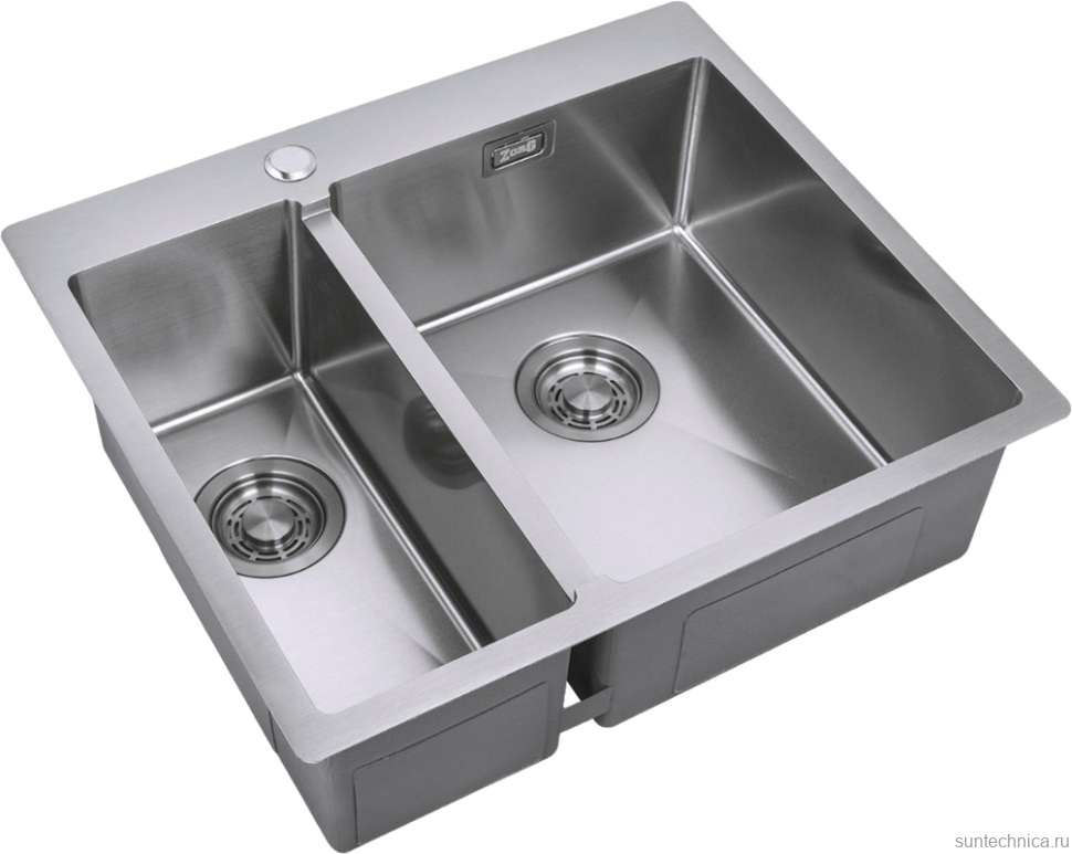 Комплект Мойка Zorg Light ZL R 590-2-510-R R, нержавеющая сталь + Измельчитель Inox D