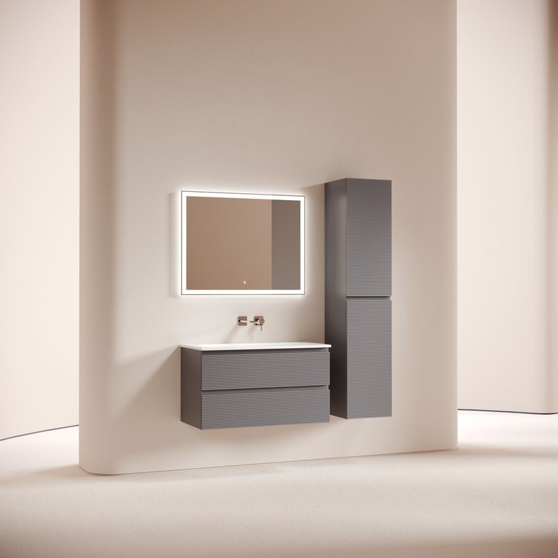 Тумба под раковину Sancos подвесная Folk 2я цв. Grey Soft FL90GS