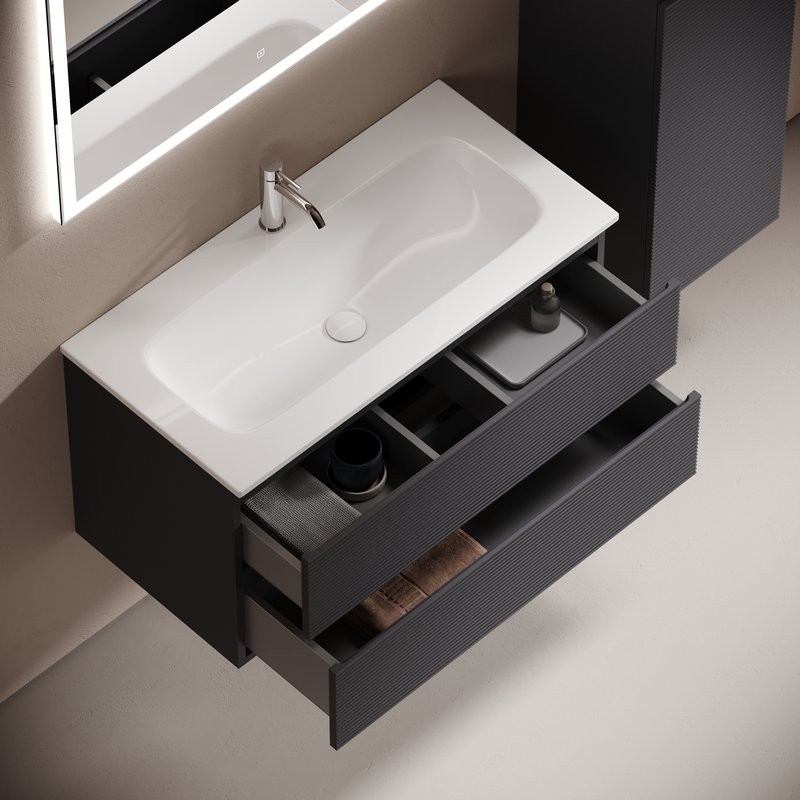 Тумба под раковину Sancos подвесная Folk 2я цв. Grey Soft FL90GS