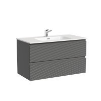 Тумба под раковину Sancos подвесная Folk 2я цв. Grey Soft FL90GS