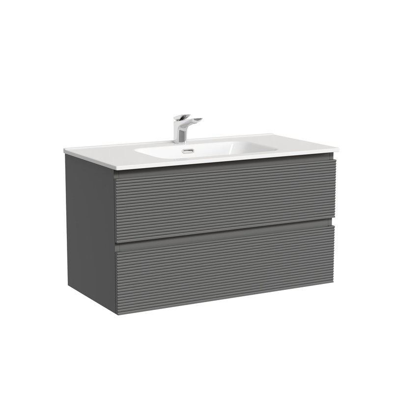 Тумба под раковину Sancos подвесная Folk 2я цв. Grey Soft FL90GS