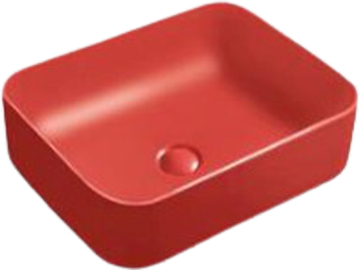 Накладная раковина SantiLine SL-1051MR красная матовая