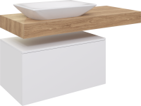 Столешница с раковиной Duravit Viu 60, дуб французский, 120, без отверстий + тумба 80