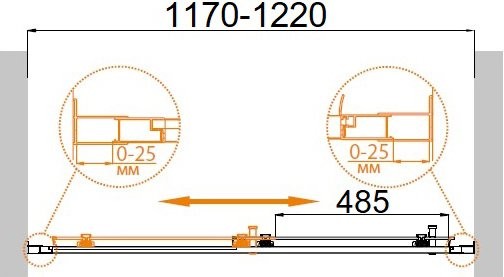 Душевая дверь в нишу Cezares Molveno BF 1 120 C Cr IV