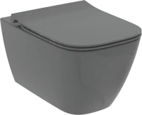 Комплект Унитаз подвесной Ideal Standard I Life B T533058 безободковый, с микролифтом, технология RimLS+, серый + Крепления Geberit Duofix 111.815.00.1 к стене + Звукоизоляция + Инсталляция UP 320 111.300.00.5 + Кнопка Sigma 01 115.770.21.5 хром