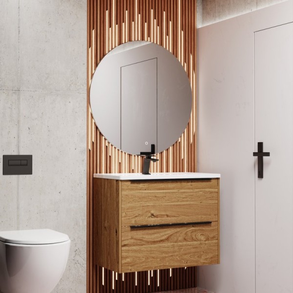 Мебель для ванной комнаты La Fenice Tesoro 80 дуб канзас коричневый