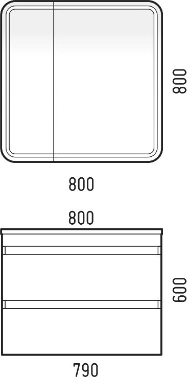 Мебель для ванной комнаты Corozo Алабама 80 подвесная