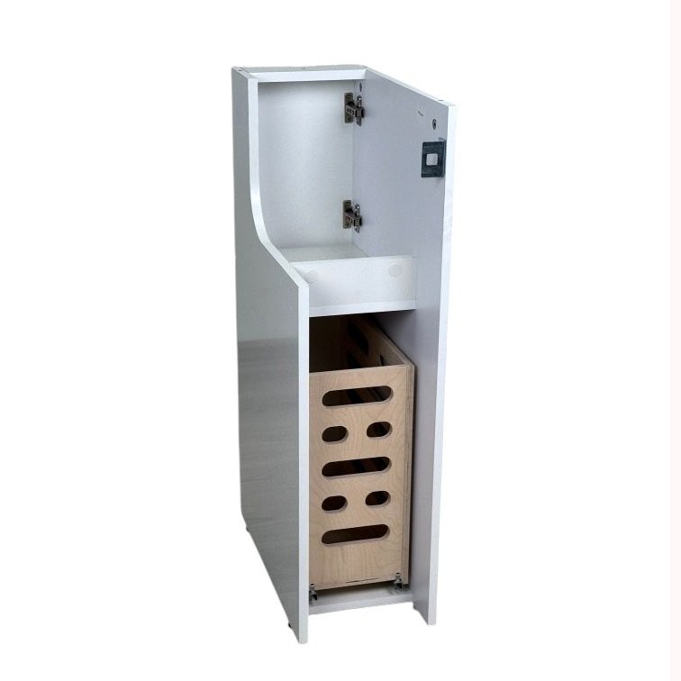 Мебель для ванной комнаты Alavann Cosmetic 85 L под стиральную машину, напольная, глянцевая белая